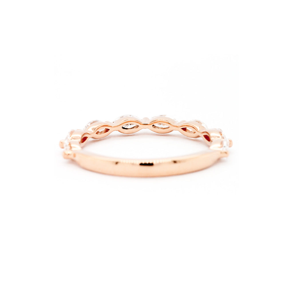 18K Gold 8 Stones Half Eternity Band