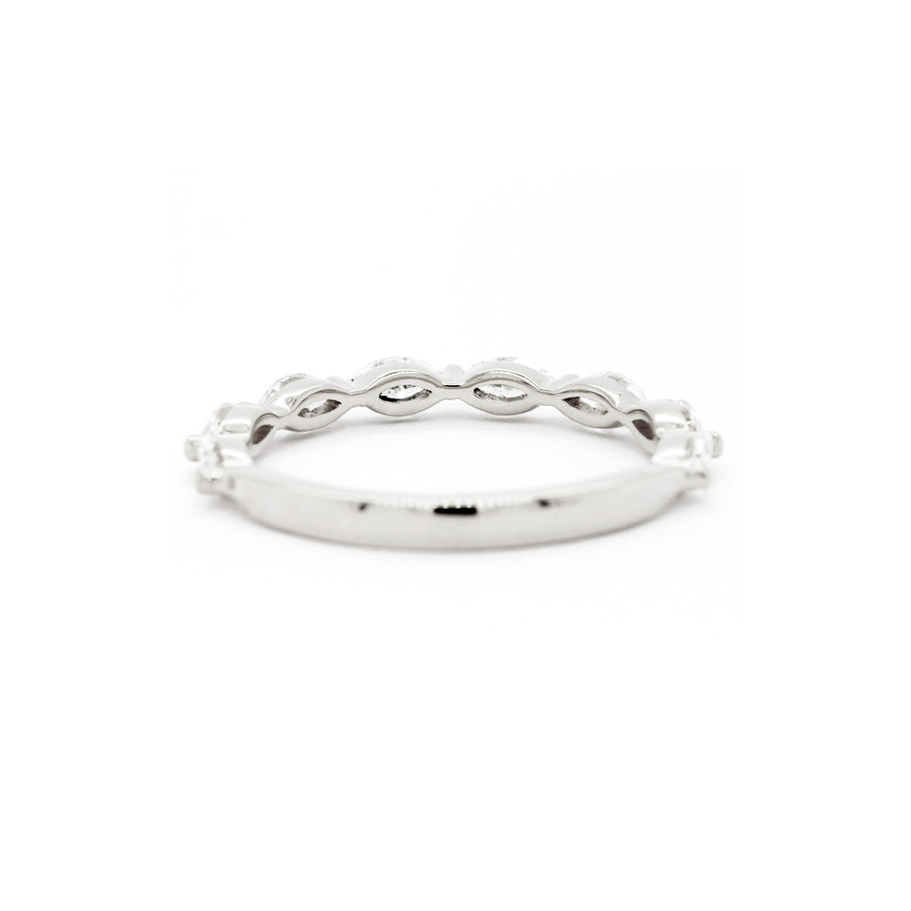 18K Gold 8 Stones Half Eternity Band