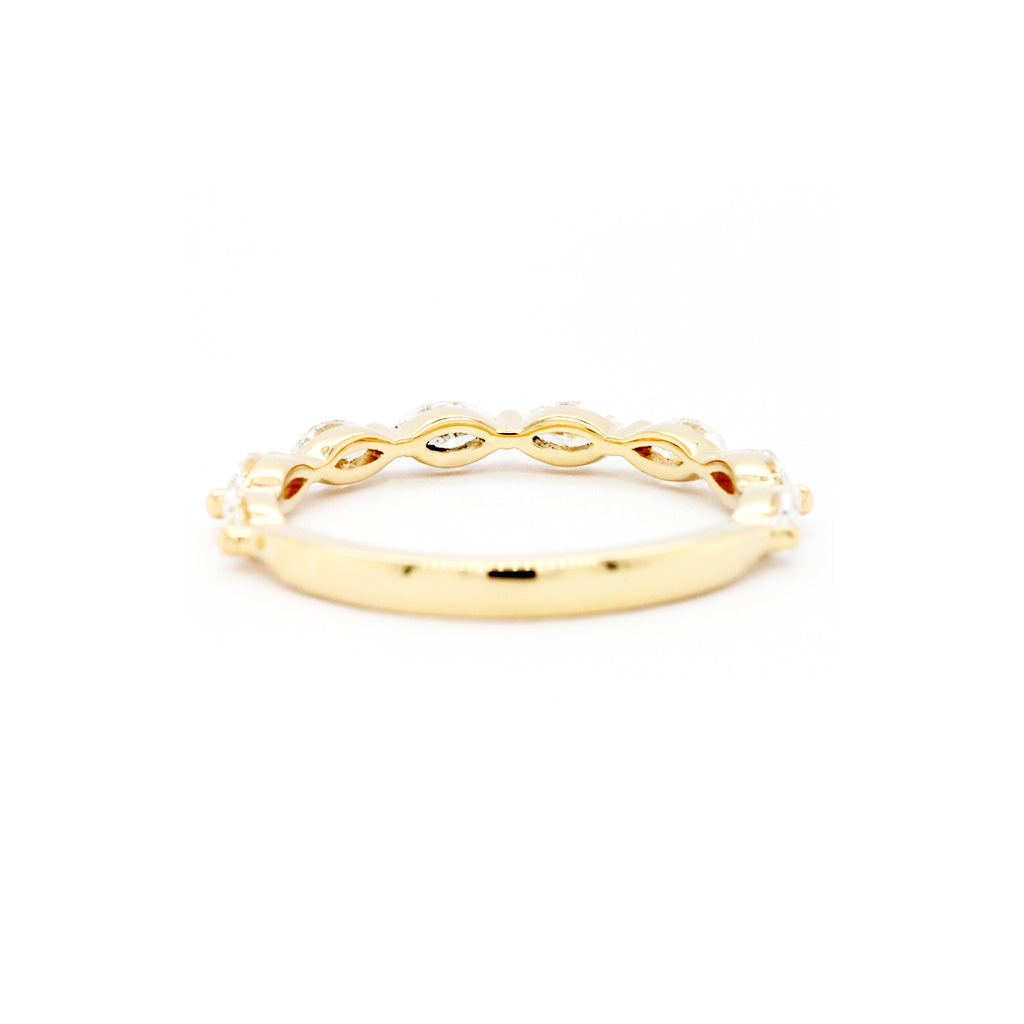 18K Gold 8 Stones Half Eternity Band