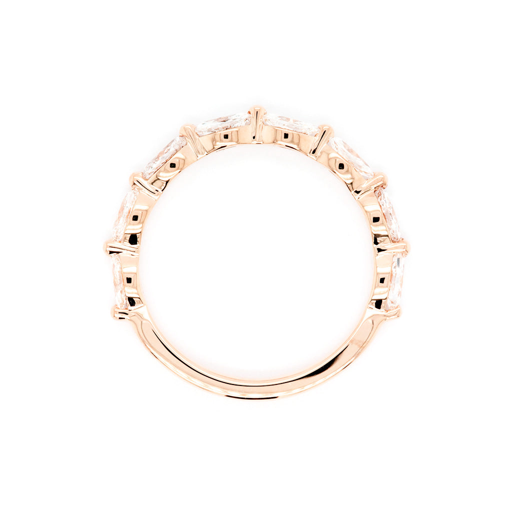 18K Gold 8 Stones Half Eternity Band
