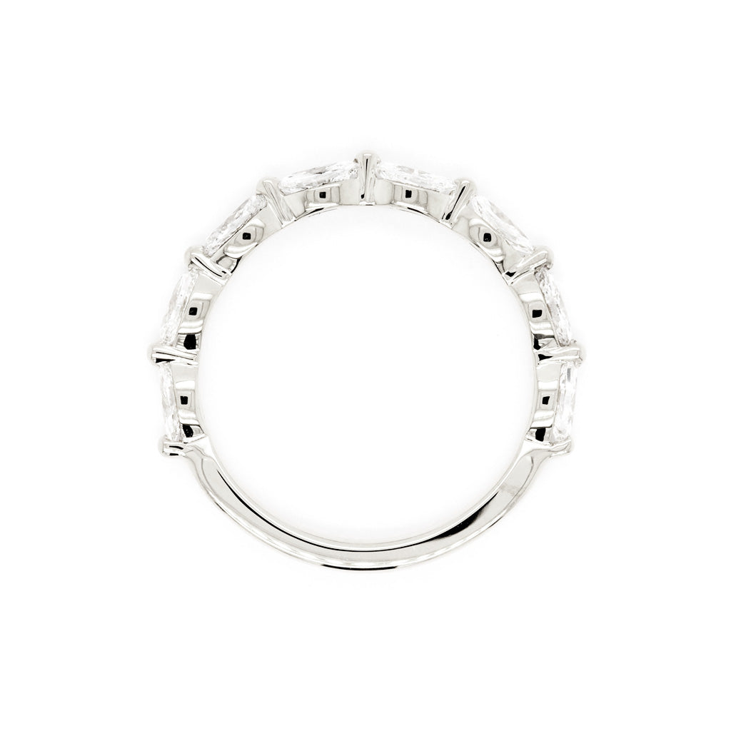 18K Gold 8 Stones Half Eternity Band