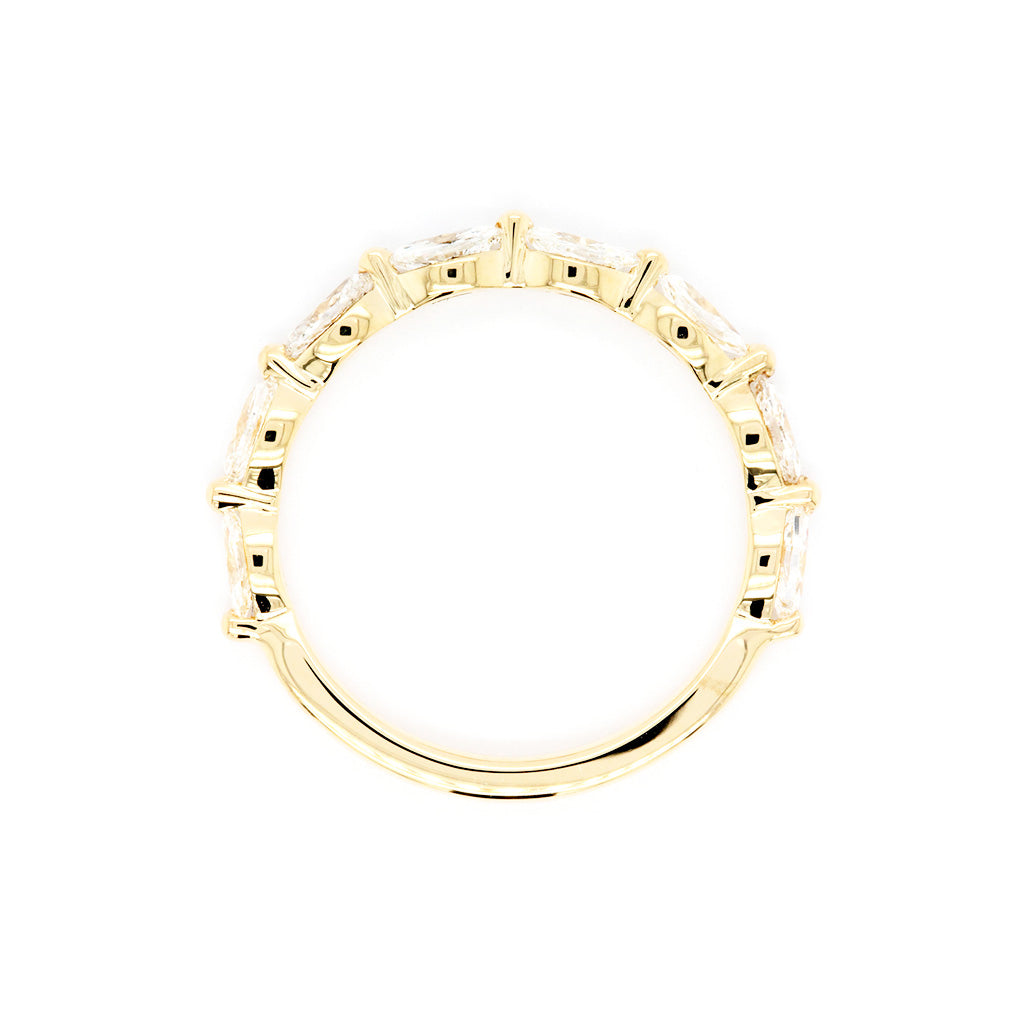 18K Gold 8 Stones Half Eternity Band