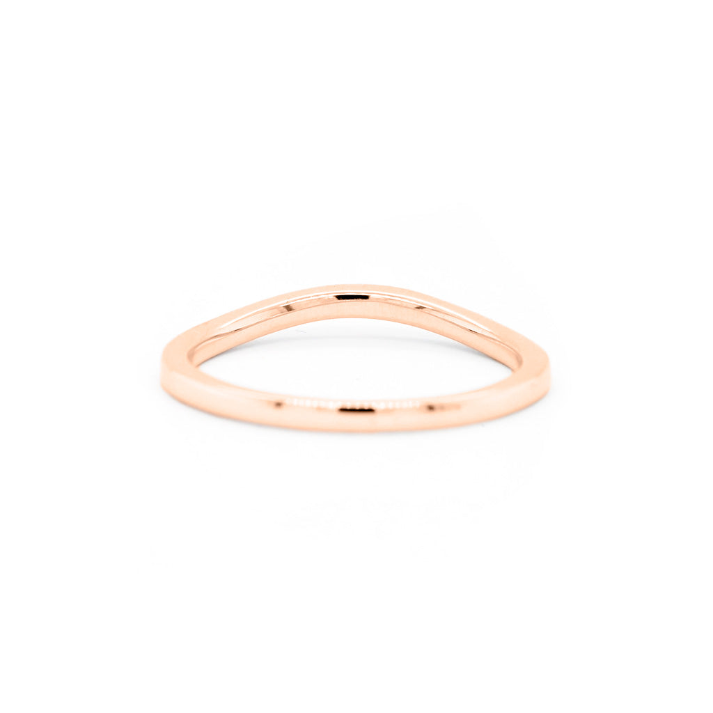 14K Gold 13 Diamonds Curved Band