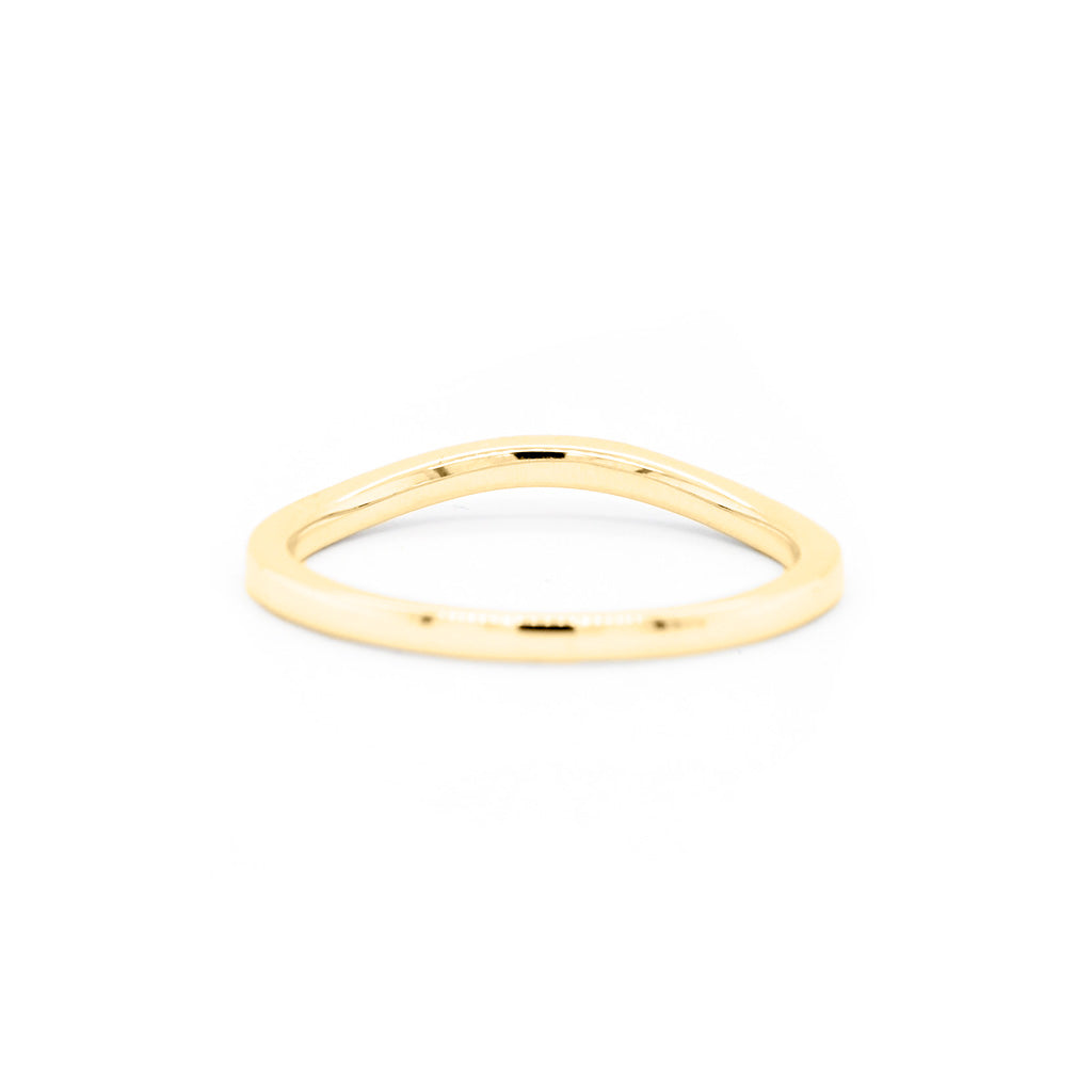 14K Gold 13 Diamonds Curved Band