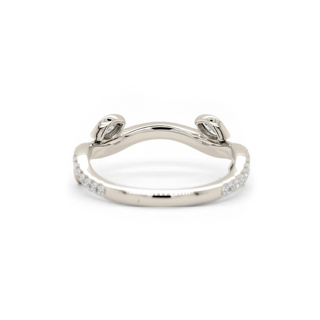 18K Gold 43-Diamond Curved Stackable Half Eternity Anniversary Band