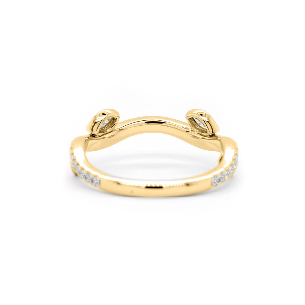 18K Gold 43-Diamond Curved Stackable Half Eternity Anniversary Band