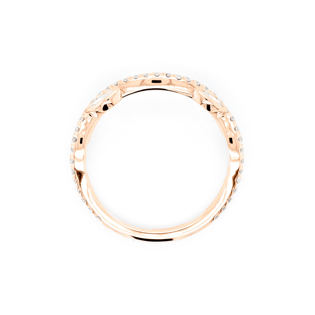 18K Gold 43-Diamond Curved Stackable Half Eternity Anniversary Band