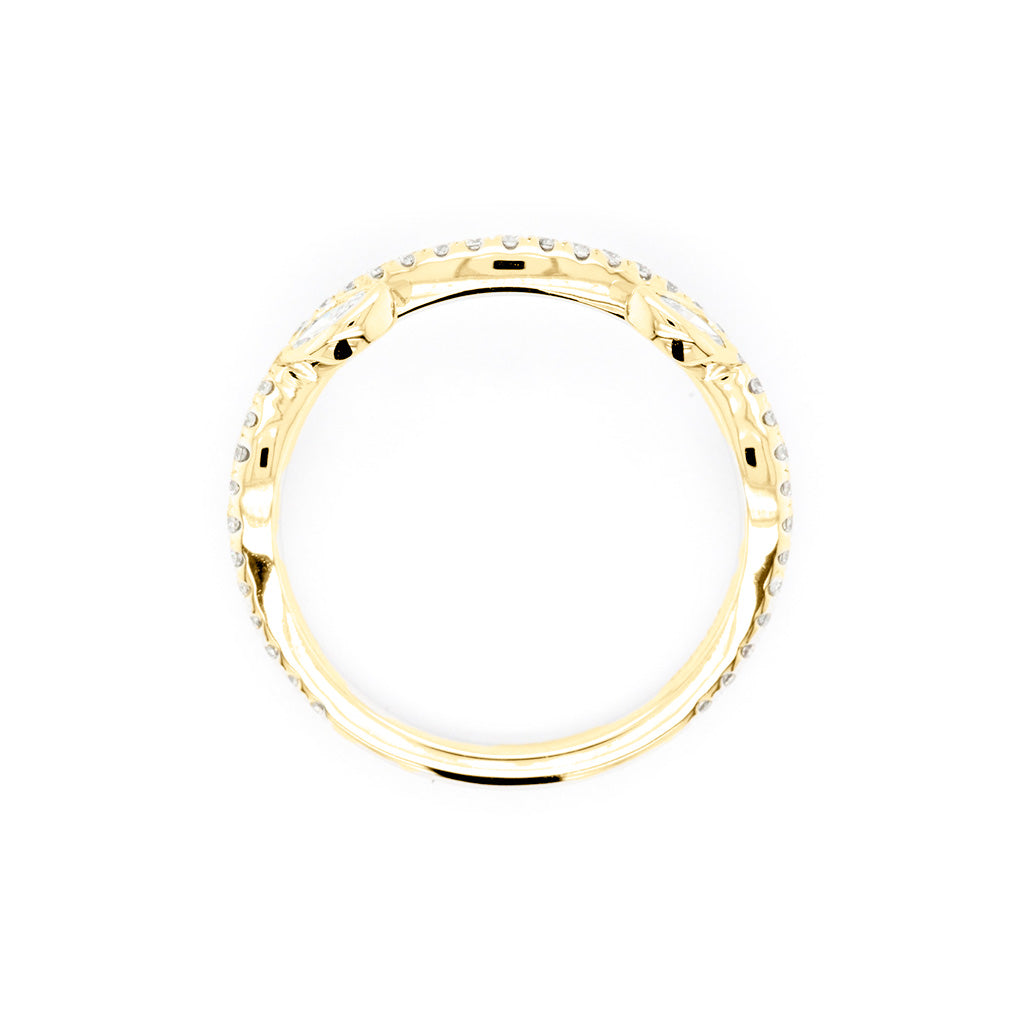 18K Gold 43-Diamond Curved Stackable Half Eternity Anniversary Band