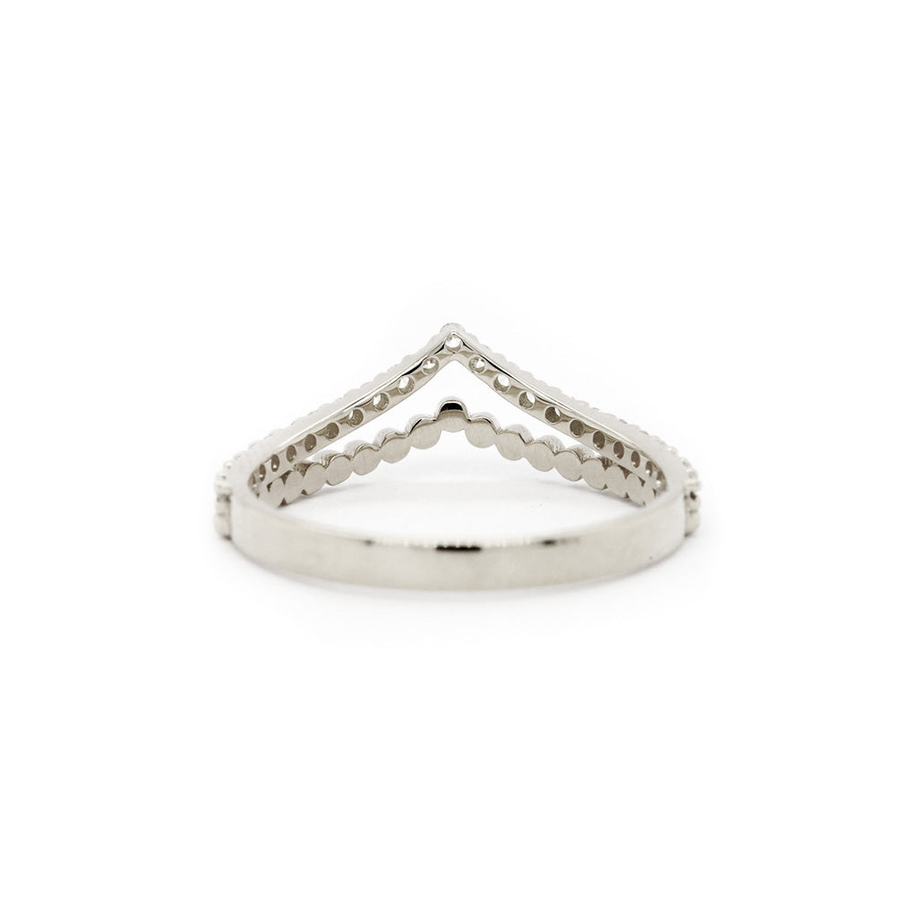 14K Gold Curved Band with 23 Beautiful Stones