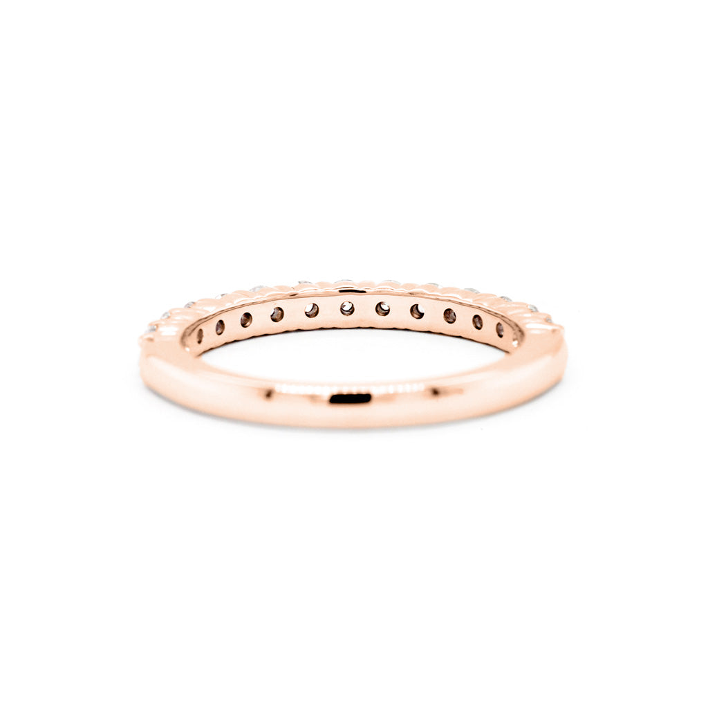Luxurious 18K Gold Half Eternity Anniversary Band with 15 Exquisite Diamonds