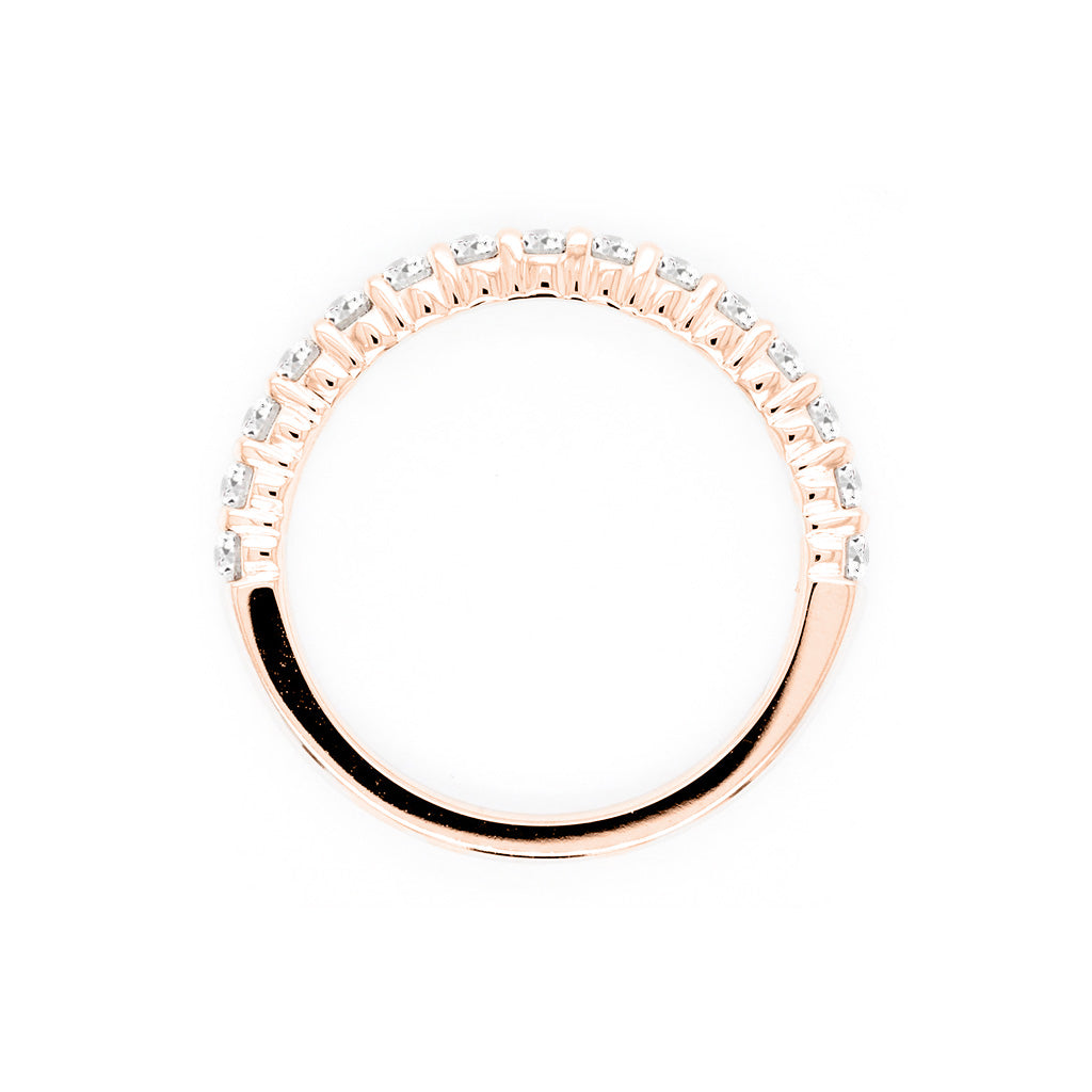 Luxurious 18K Gold Half Eternity Anniversary Band with 15 Exquisite Diamonds