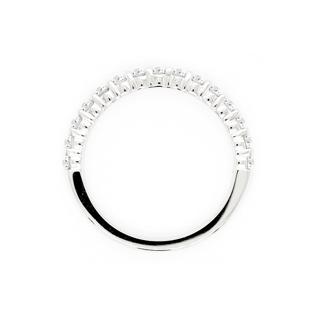 Luxurious 18K Gold Half Eternity Anniversary Band with 15 Exquisite Diamonds