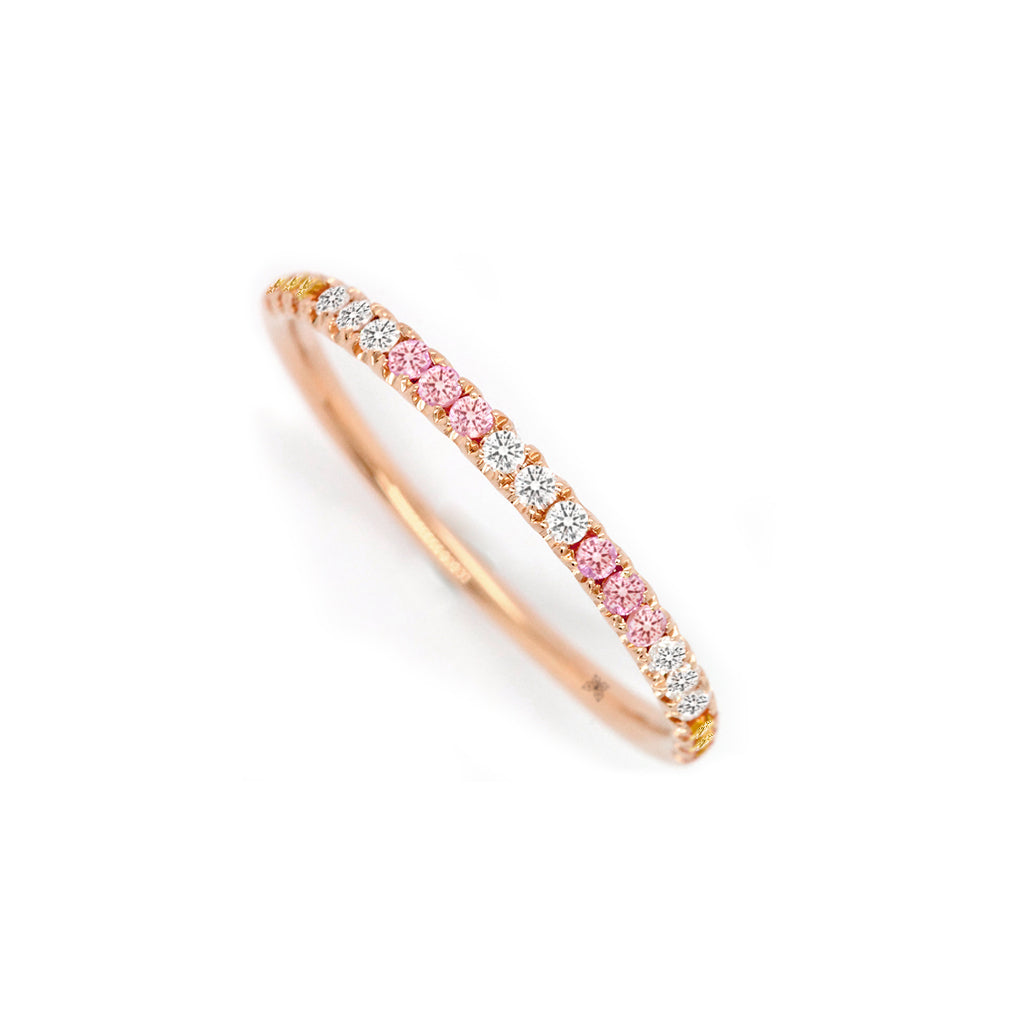Exquisite 14K Gold SAC Half Eternity Stackable Band