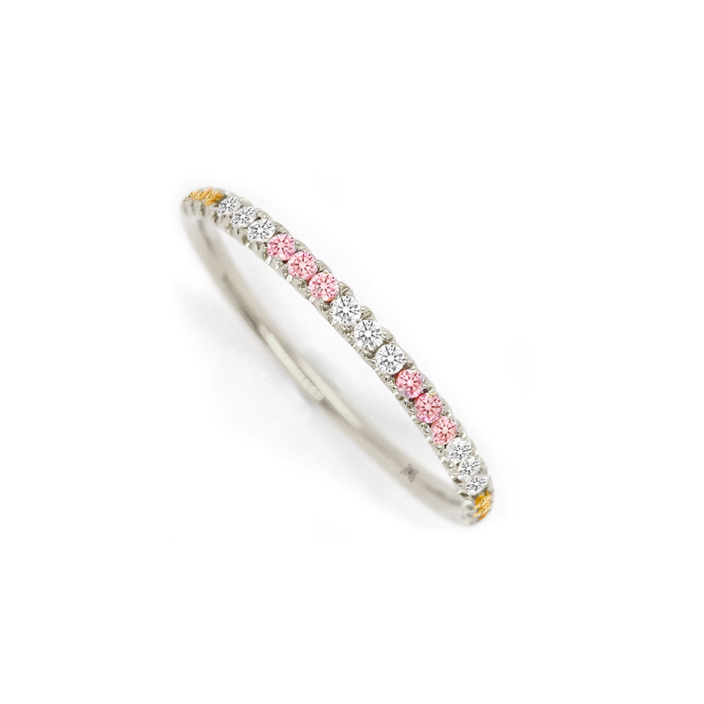 Exquisite 14K Gold SAC Half Eternity Stackable Band