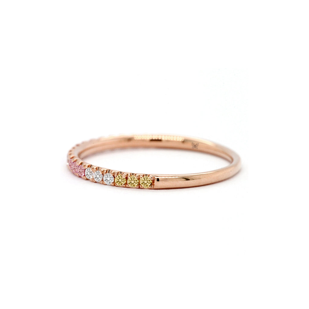 Exquisite 14K Gold SAC Half Eternity Stackable Band