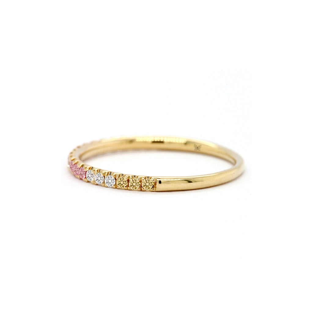 Exquisite 14K Gold SAC Half Eternity Stackable Band