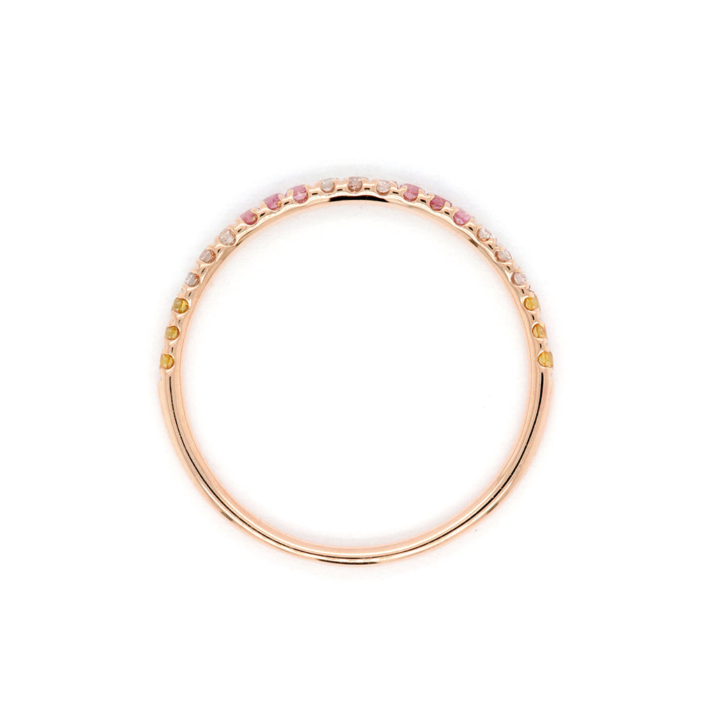 Exquisite 14K Gold SAC Half Eternity Stackable Band
