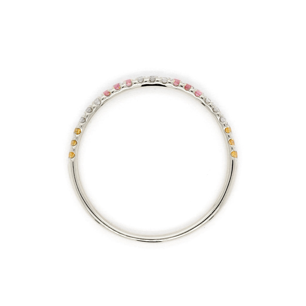 Exquisite 14K Gold SAC Half Eternity Stackable Band