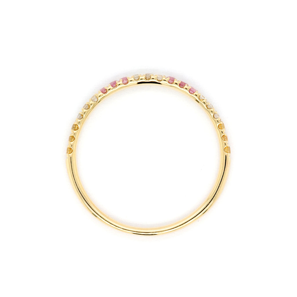 Exquisite 14K Gold SAC Half Eternity Stackable Band