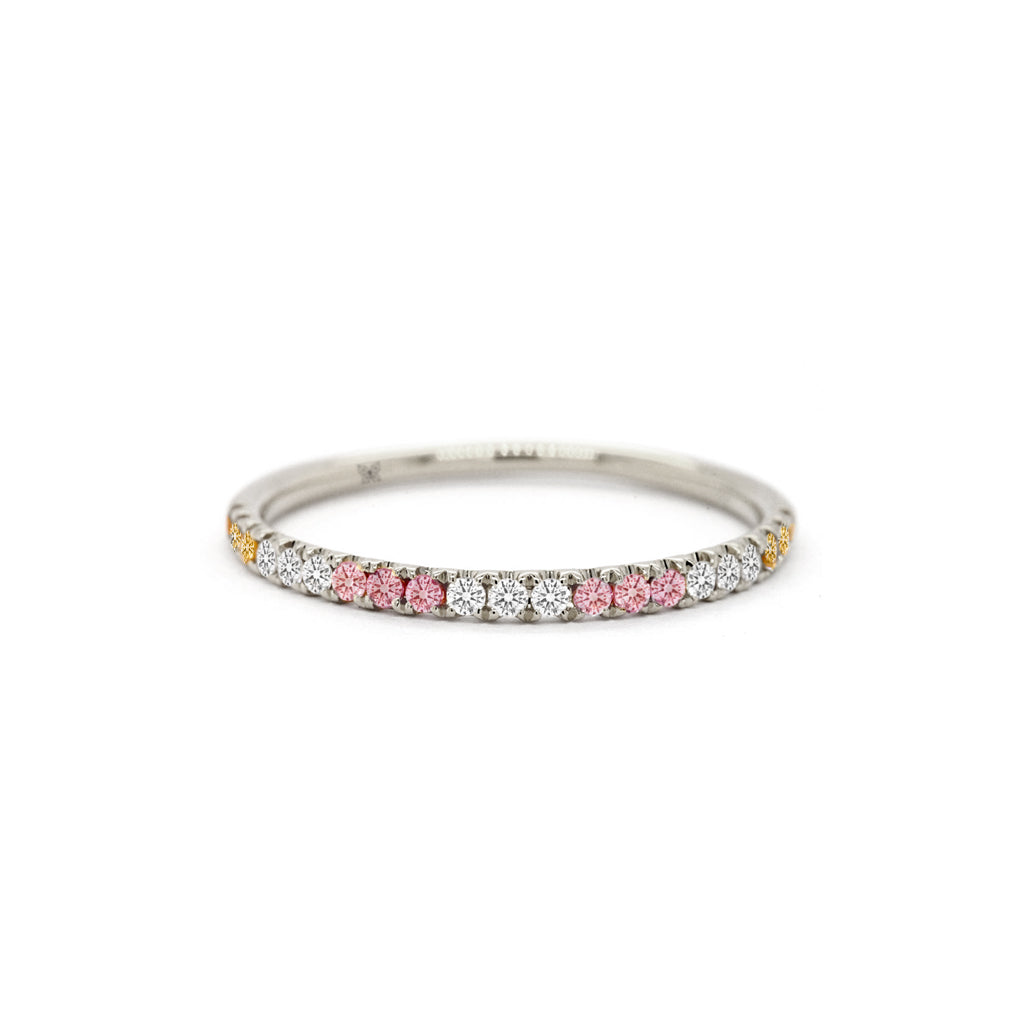 Exquisite 14K Gold SAC Half Eternity Stackable Band