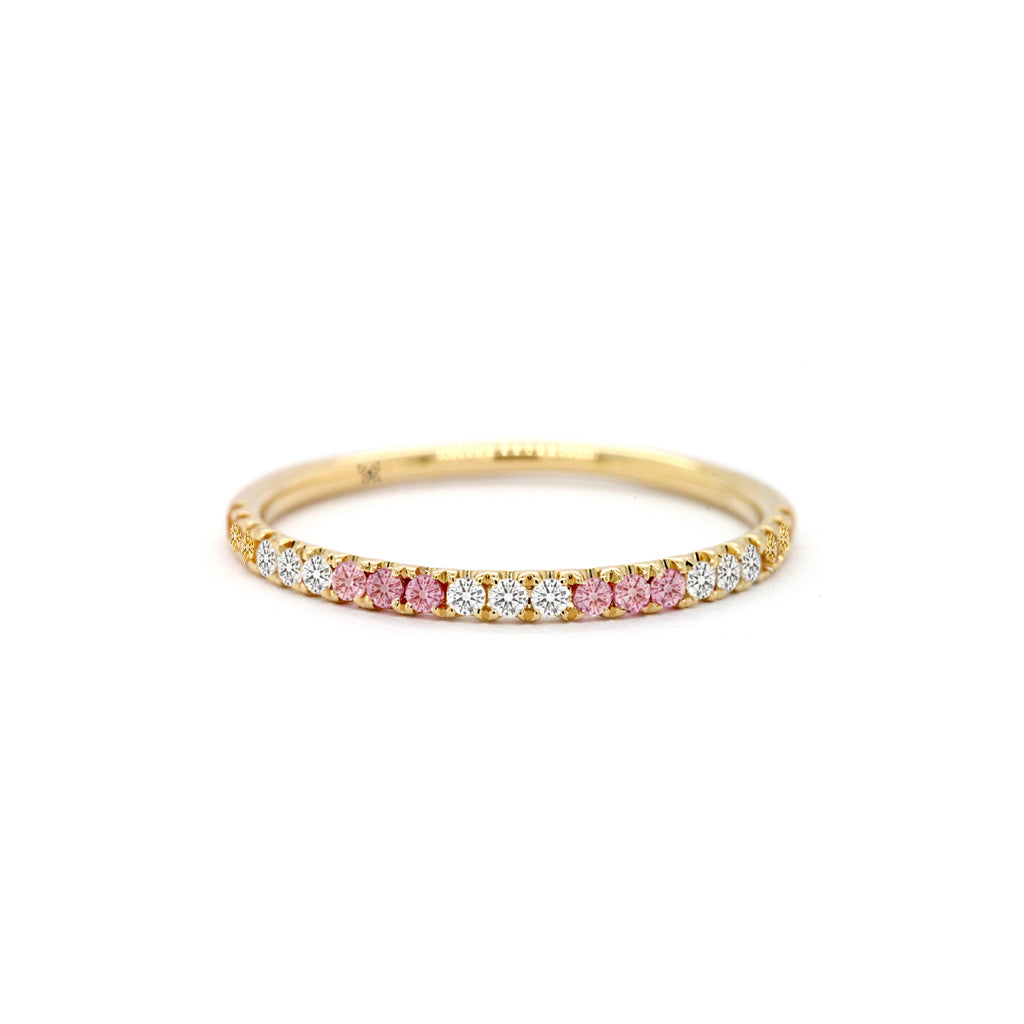 Exquisite 14K Gold SAC Half Eternity Stackable Band