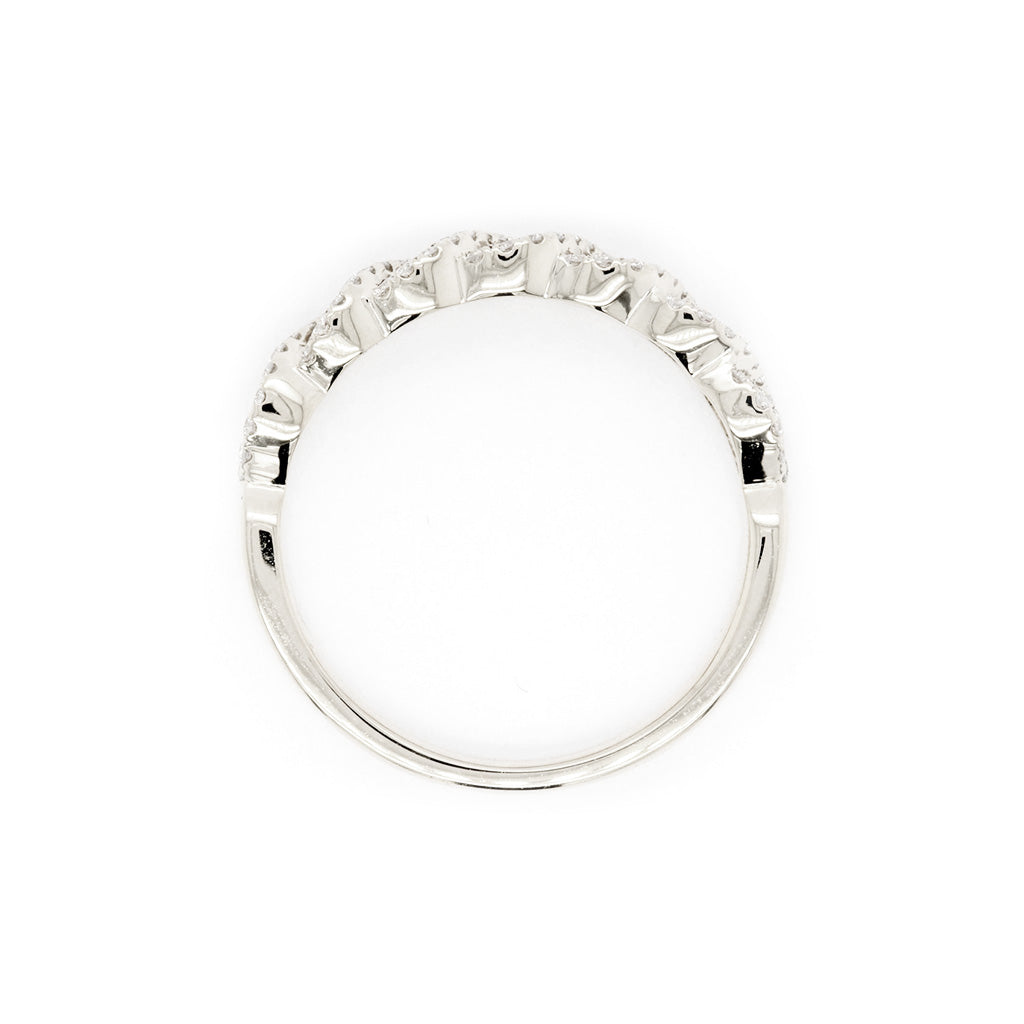 Half Eternity Anniversary Band in 18K Gold with 71 Diamonds