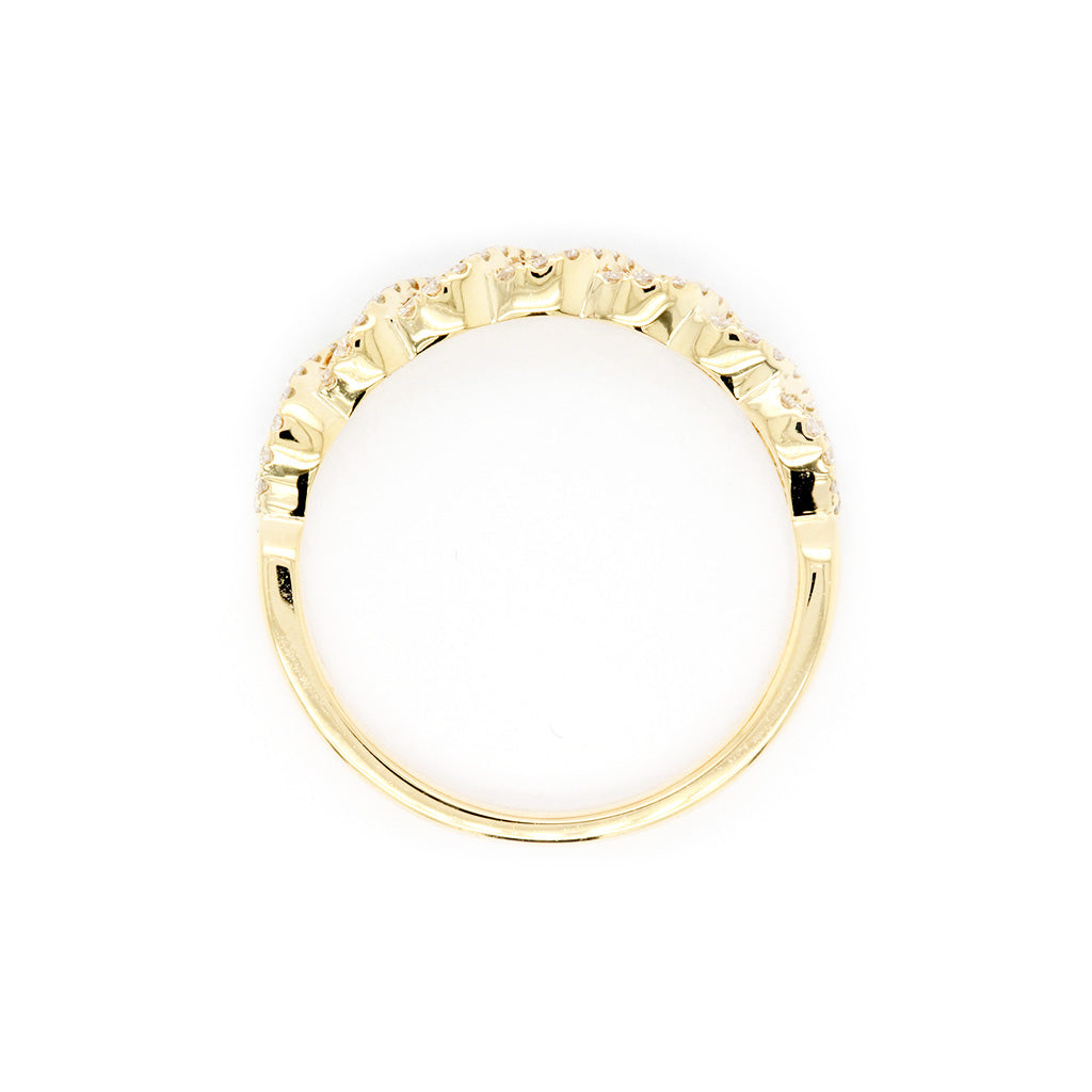 Half Eternity Anniversary Band in 18K Gold with 71 Diamonds