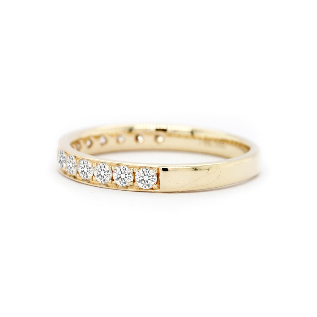 Luxurious 18K Gold Half Eternity Stackable Band