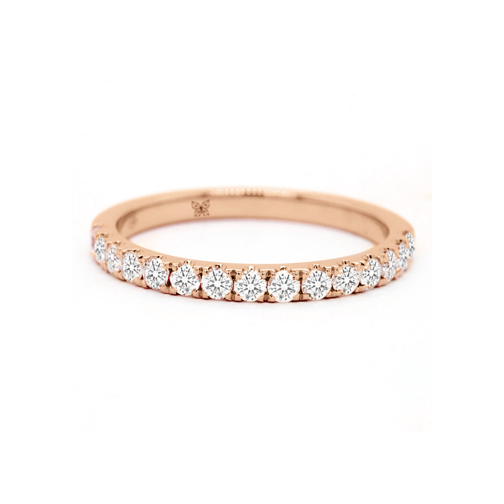 Luxurious 18K Gold Half Eternity Stackable Band