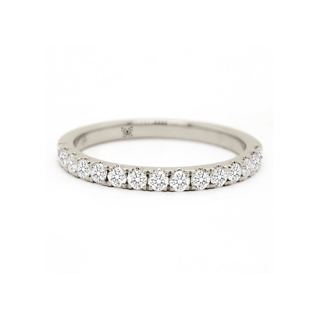 Luxurious 18K Gold Half Eternity Stackable Band