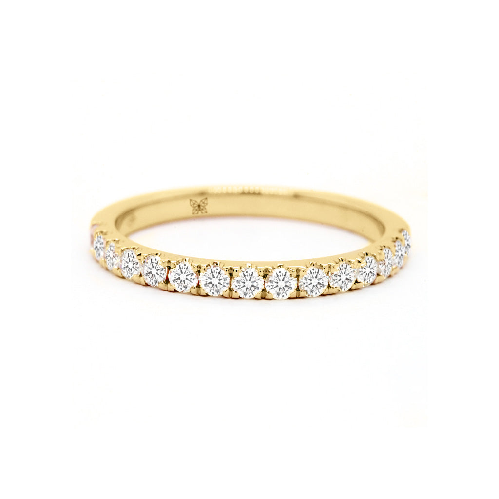 Luxurious 18K Gold Half Eternity Stackable Band