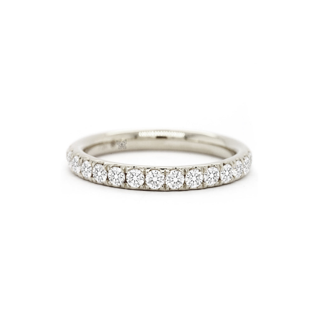 18K Gold Exquisite Stackable Half Eternity Band