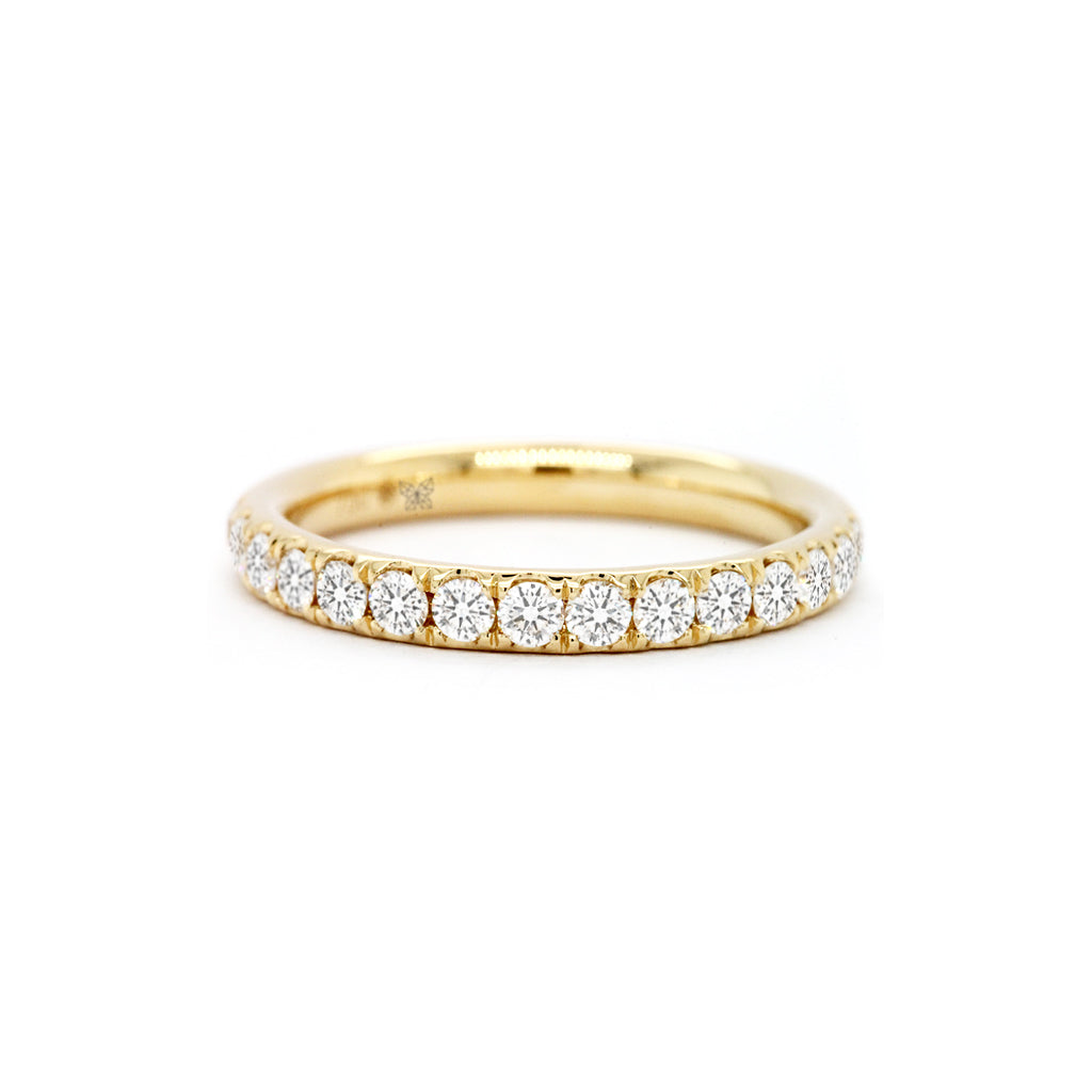 18K Gold Exquisite Stackable Half Eternity Band