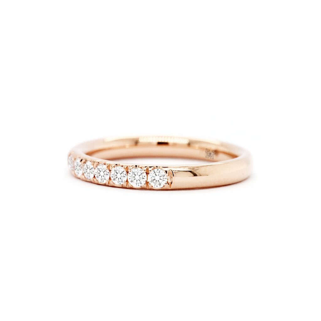 18K Gold Exquisite Stackable Half Eternity Band