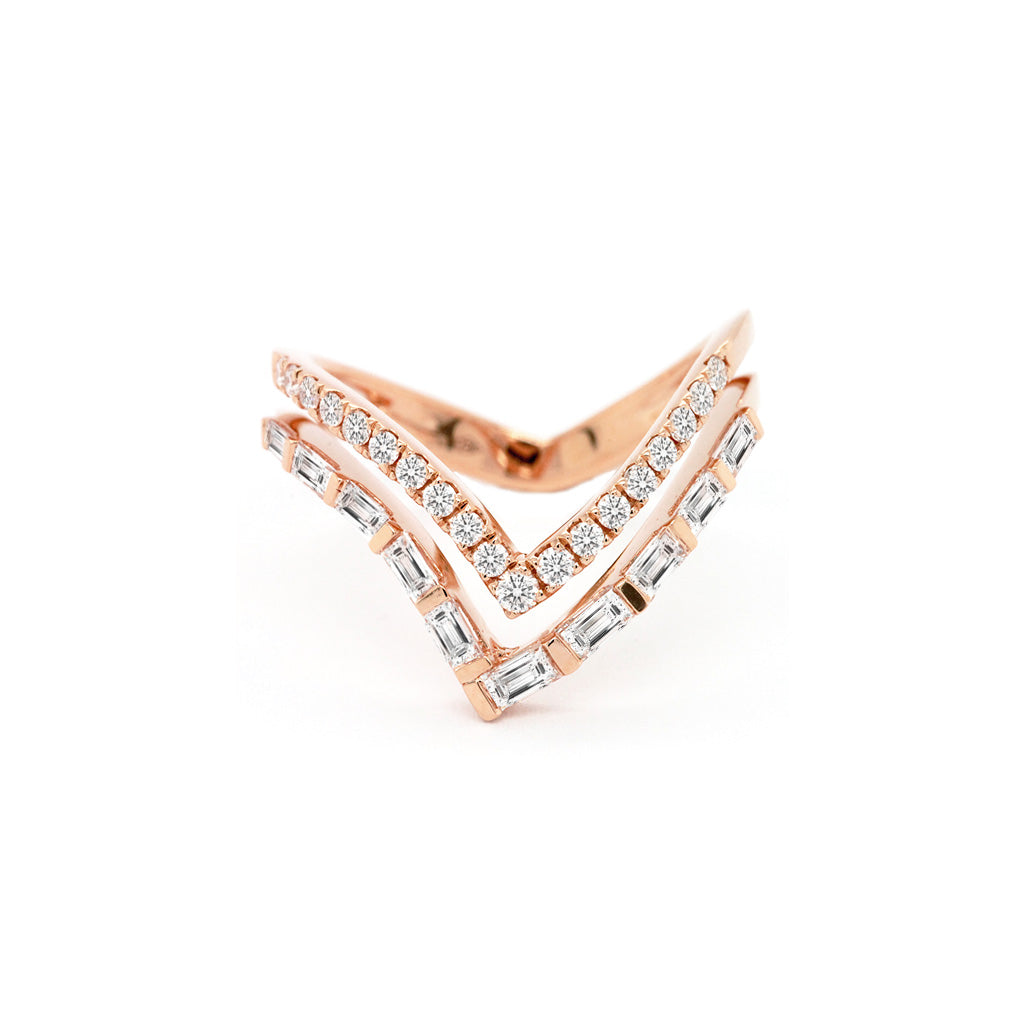 14K Gold 29 Diamonds Curved Anniversary Band