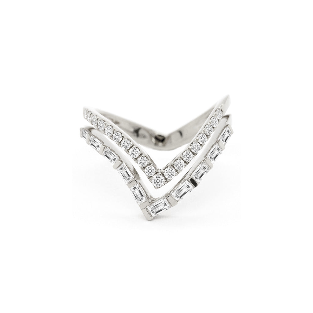 14K Gold 29 Diamonds Curved Anniversary Band