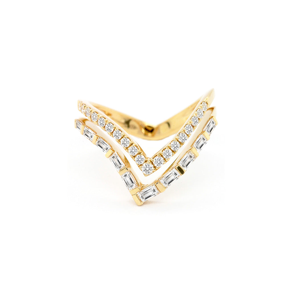 14K Gold 29 Diamonds Curved Anniversary Band