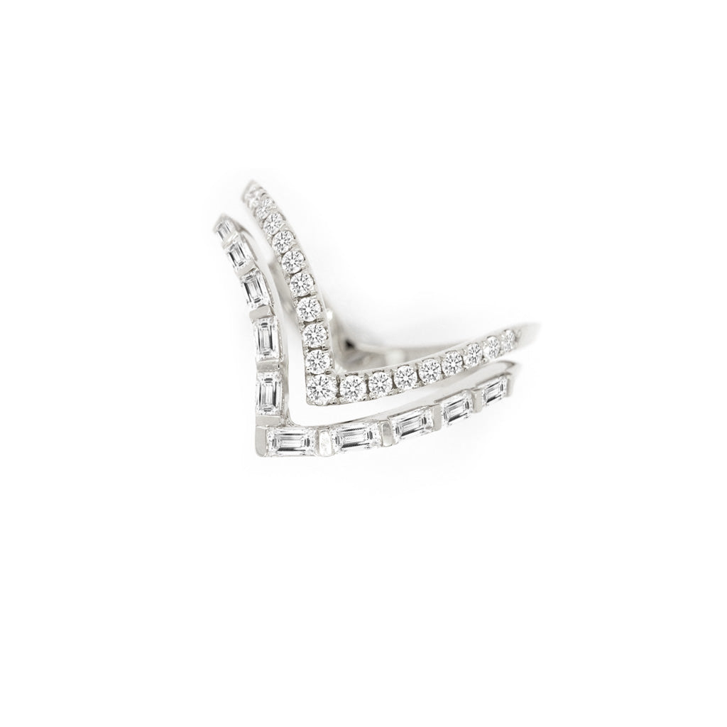 14K Gold 29 Diamonds Curved Anniversary Band