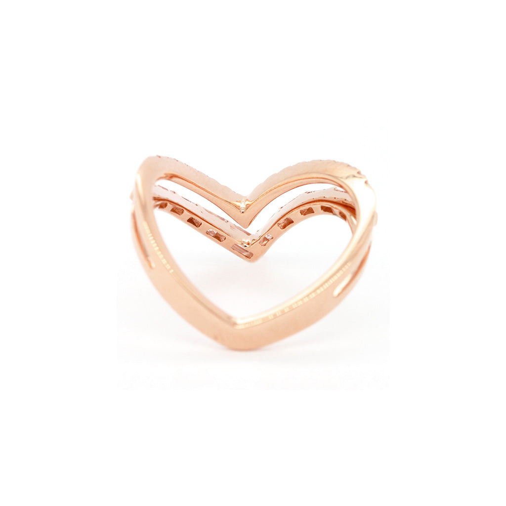 14K Gold 29 Diamonds Curved Anniversary Band
