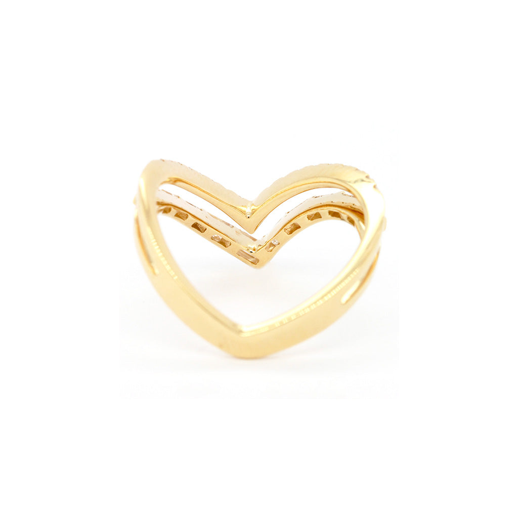 14K Gold 29 Diamonds Curved Anniversary Band