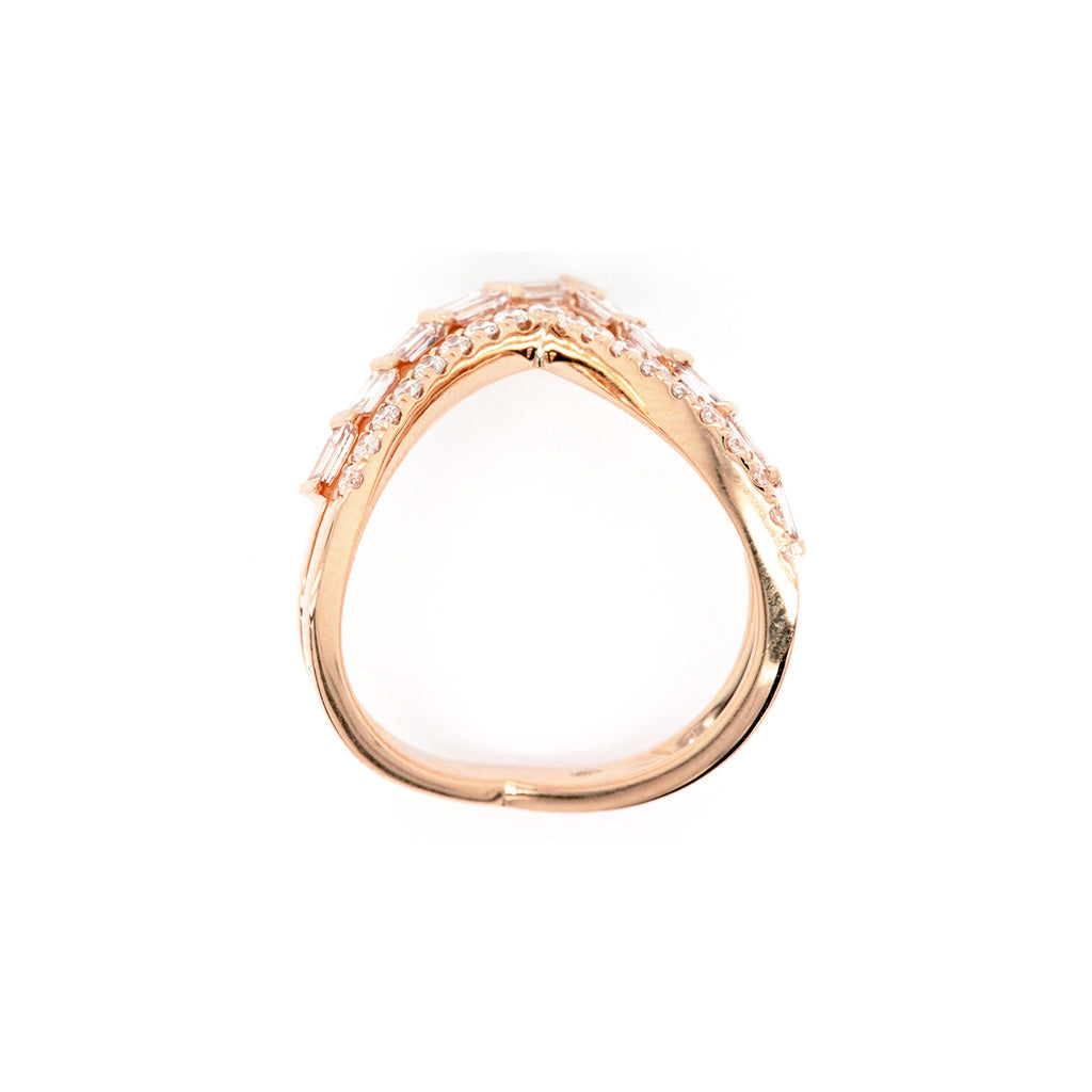 14K Gold 29 Diamonds Curved Anniversary Band