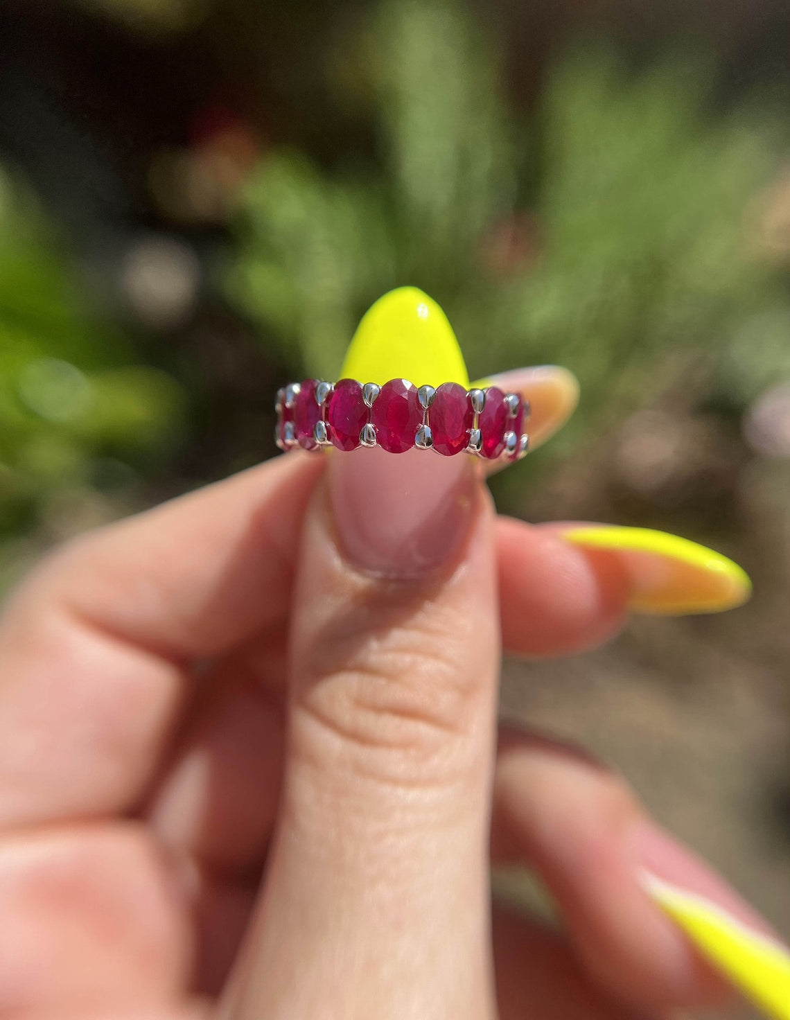 Timeless Natural Ruby Full-Eternity Band in 14k Gold