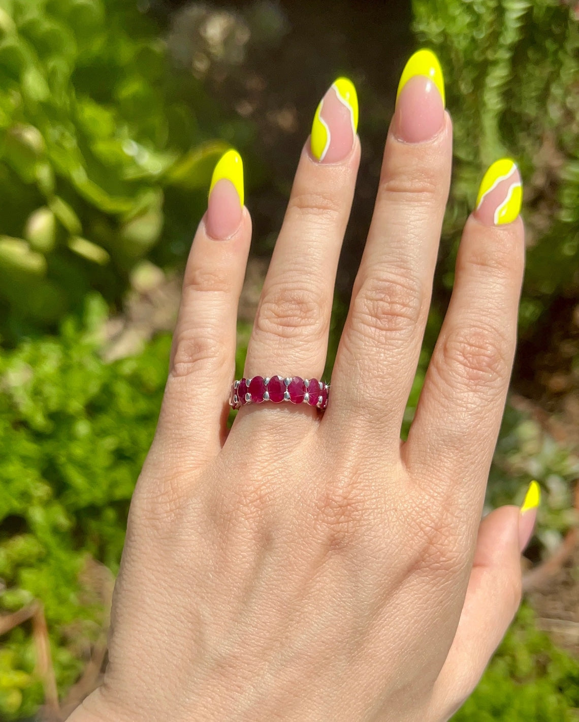 Timeless Natural Ruby Full-Eternity Band in 14k Gold