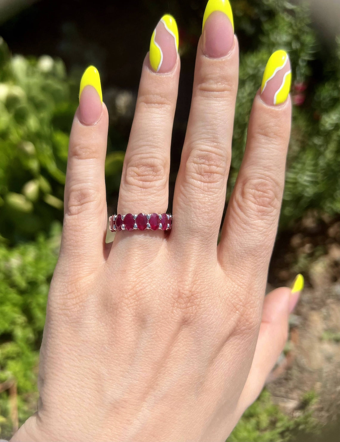 Timeless Natural Ruby Full-Eternity Band in 14k Gold