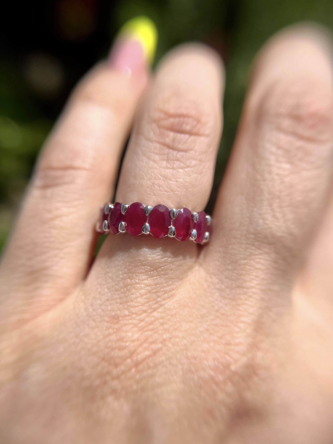 Timeless Natural Ruby Full-Eternity Band in 14k Gold