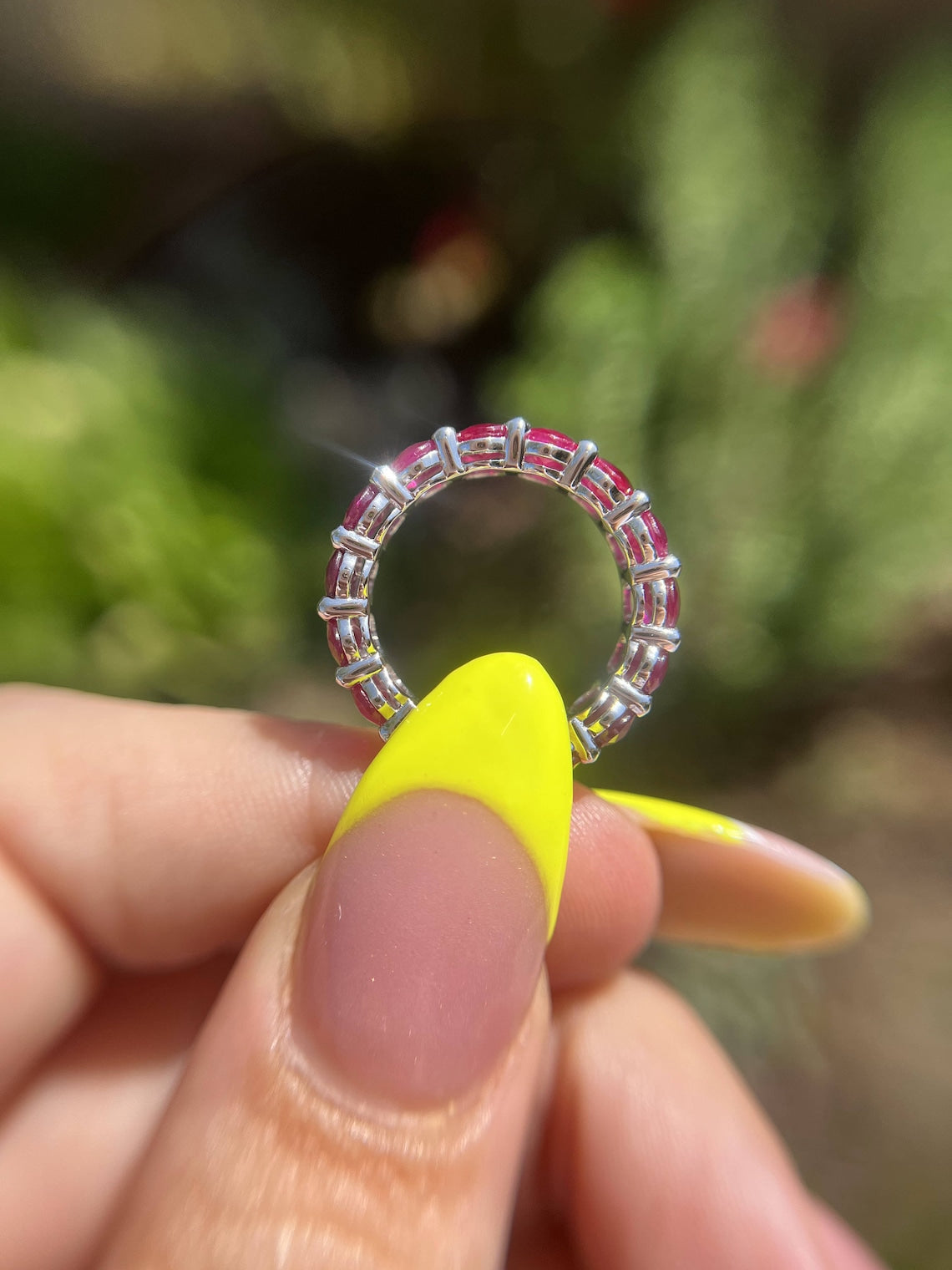 Timeless Natural Ruby Full-Eternity Band in 14k Gold