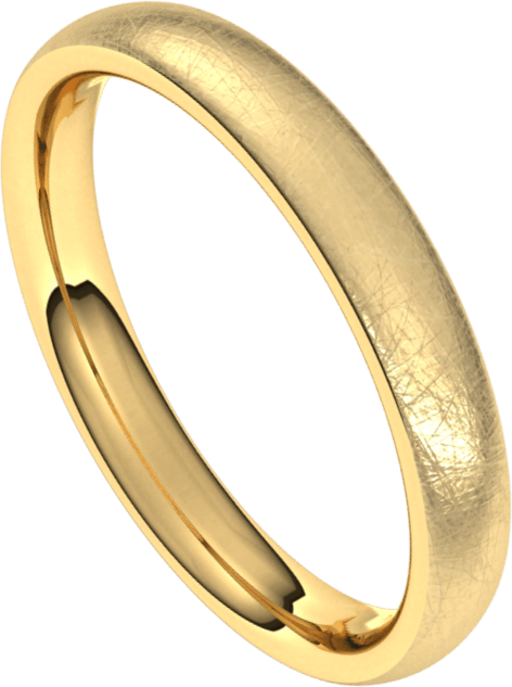 3mm European Ice Finish Comfort Fit Wedding Ring