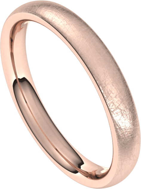 3mm European Ice Finish Comfort Fit Wedding Ring