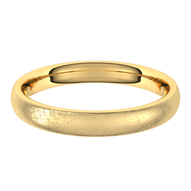 3mm European Ice Finish Comfort Fit Wedding Ring