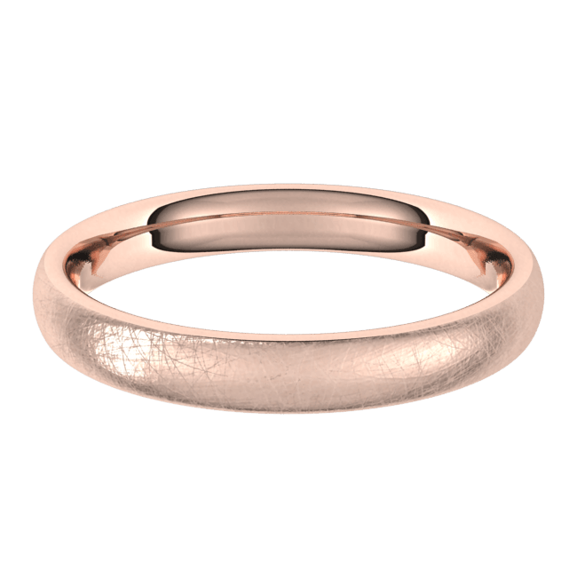 3mm European Ice Finish Comfort Fit Wedding Ring